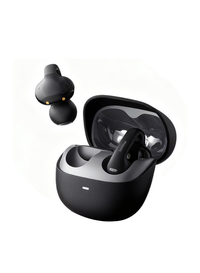 Philips TAQ2420, Earphone,True Open Ear Headphones,True Wireless Earbuds,Long Playtime, IP54 Water and Dust Proof with ANC,AI Call Noise Reduction,3D Surround Sound,Sterling Sound, Secure Fit and Comfort, For Sports, Work Black black - Image 1