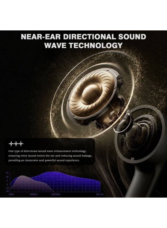 Philips TAQ2420, Earphone,True Open Ear Headphones,True Wireless Earbuds,Long Playtime, IP54 Water and Dust Proof with ANC,AI Call Noise Reduction,3D Surround Sound,Sterling Sound, Secure Fit and Comfort, For Sports, Work Black black - Image 3
