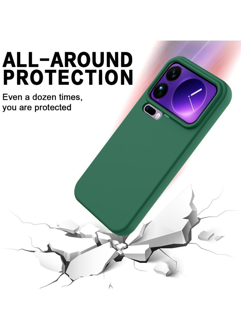 Wtech Xiaomi 17 Pro 5G 2025 Soft Liquid Silicone Case Cover (MCRPSN) - Dark Green - Image 4
