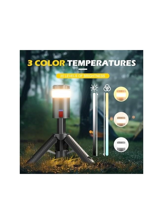 erorex Camping Lantern, Telescopic Camping Lantern Rechargeable with 15 Color Temperatures 8000mAh Camping Essentials with Hook Portable Waterproof Lanterns for Power Outages, Emergency, Hiking  - Image 3