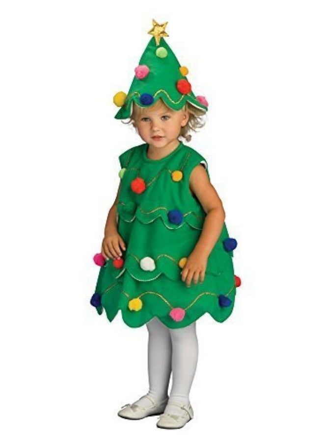 FancyDressWale Polyester Christmas Tree Dress For Kids, X-Mas Costume, Green (6-8 Years) - Image 1