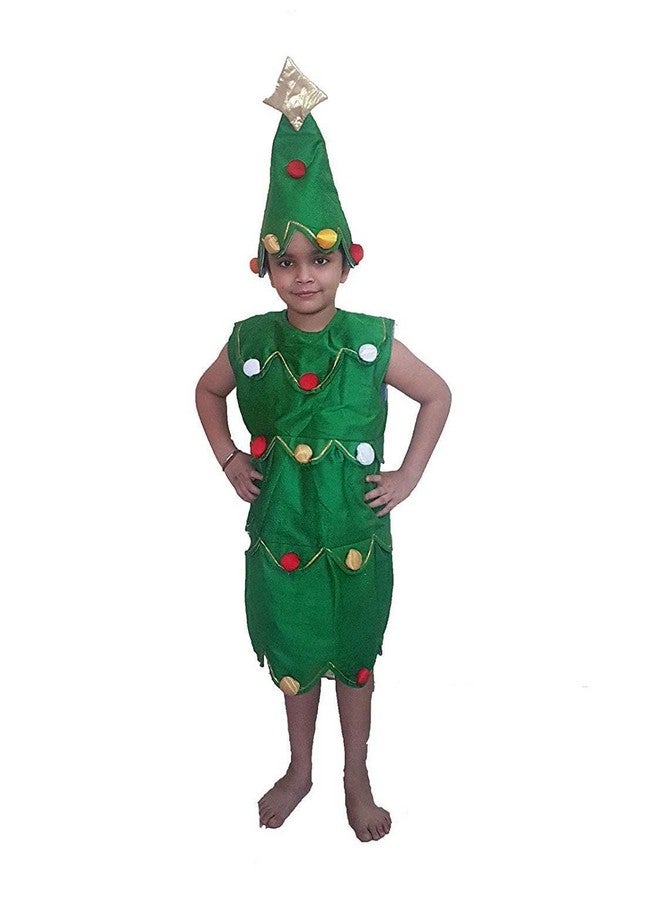 FancyDressWale Polyester Christmas Tree Dress For Kids, X-Mas Costume, Green (6-8 Years) - Image 3