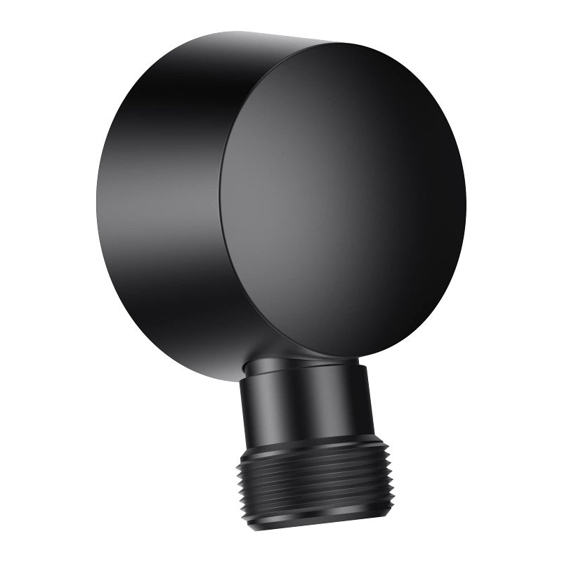 Lavatrum Wall Mounted Supply Elbow Wall Elbow for Hand Shower Solid Brass Round Wall Supply Elbow Check Valve Included Matte Black