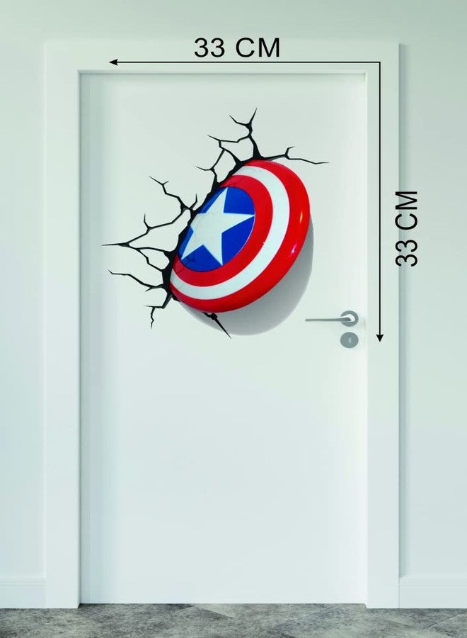 Techgifti ملصقات جدارية وأبواب بتصميم درع كابتن أمريكا من مارفل ليجندز من تيك جيفتي، مناسبة لغرفة المعيشة، غرفة النوم، والمكتب، مقاس 33 سم × 33 سم - Image 4