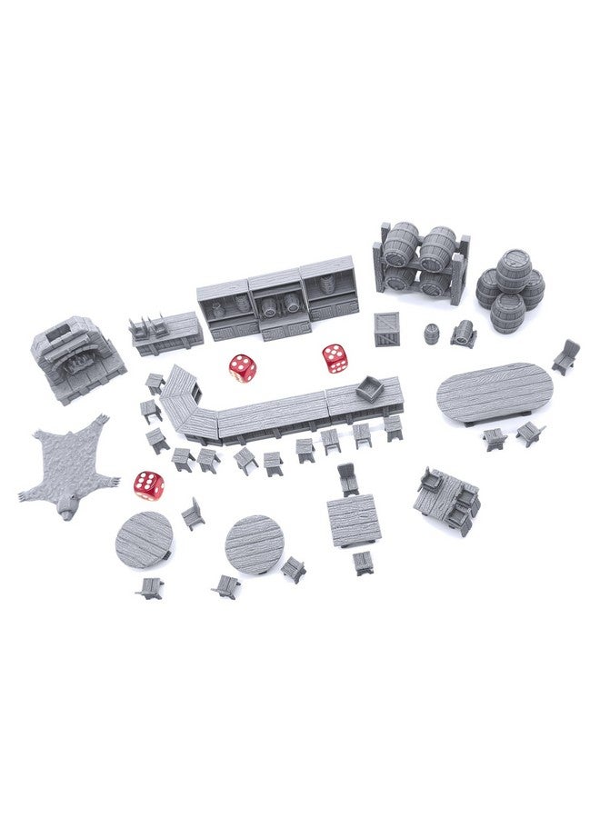 EnderToys Tavern Bar Furniture Set by EC3D, 3D Printed Tabletop RPG Scenery and Wargame Terrain 28mm Miniatures - Image 2