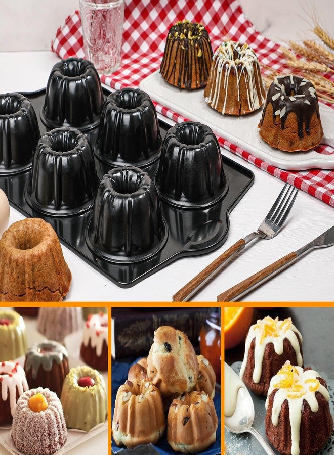 Webake Mini Bunt Cake Pans for Baking, Nonstick 3.5" Small Fluted Cake Pan, Heavy Gauge Carbon Steel, 6-Cavity - Image 4