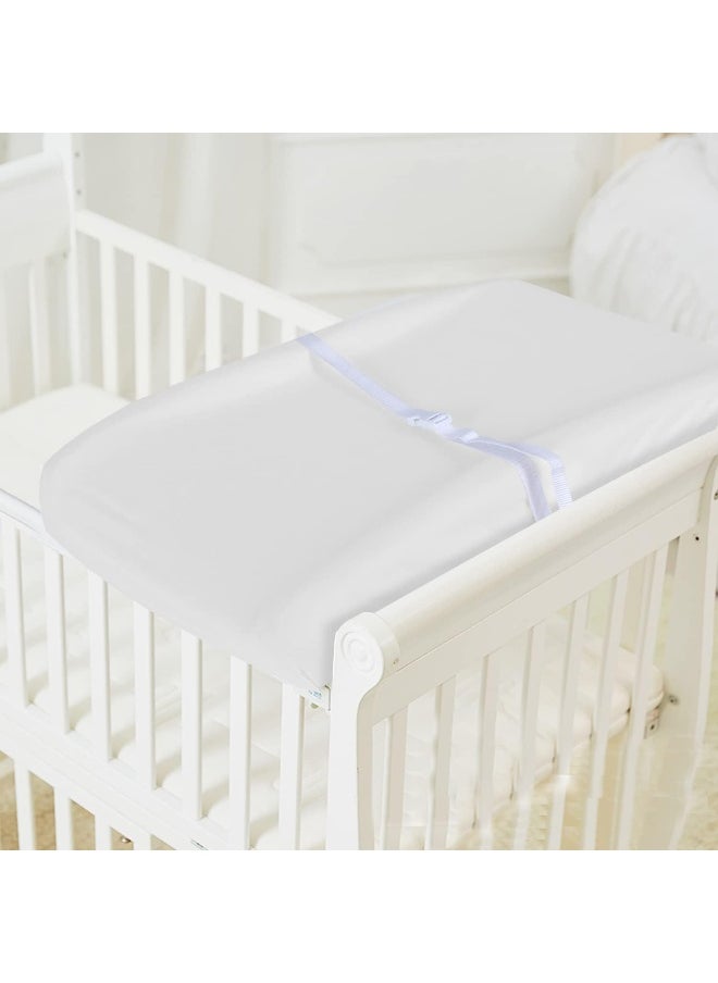 Moonsea Moonsea Changing Pad Cover White for Boys Girls, 100% Organic Cotton 2 Pack Unisex Changing Table Pad Cover Cradle Sheet Soft and Breathable 16" x 32" for Standard Baby Changing Pads, White  - Image 4