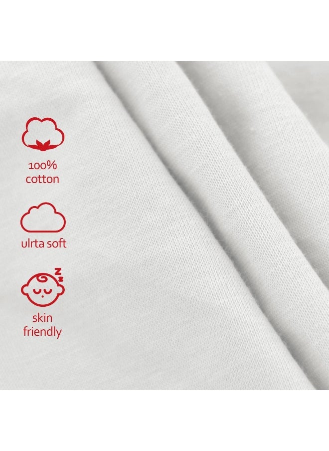 Moonsea Moonsea Changing Pad Cover White for Boys Girls, 100% Organic Cotton 2 Pack Unisex Changing Table Pad Cover Cradle Sheet Soft and Breathable 16" x 32" for Standard Baby Changing Pads, White  - Image 2