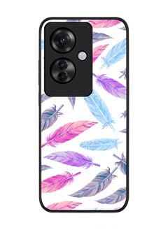 Stylizedd Rugged Black edge case for Oppo Reno11 F / Oppo F25 Pro 5G, Slim fit Soft Case Flexible Rubber Edges Anti Drop TPU Gel Thin Cover -  Feather Colors  - Image 1