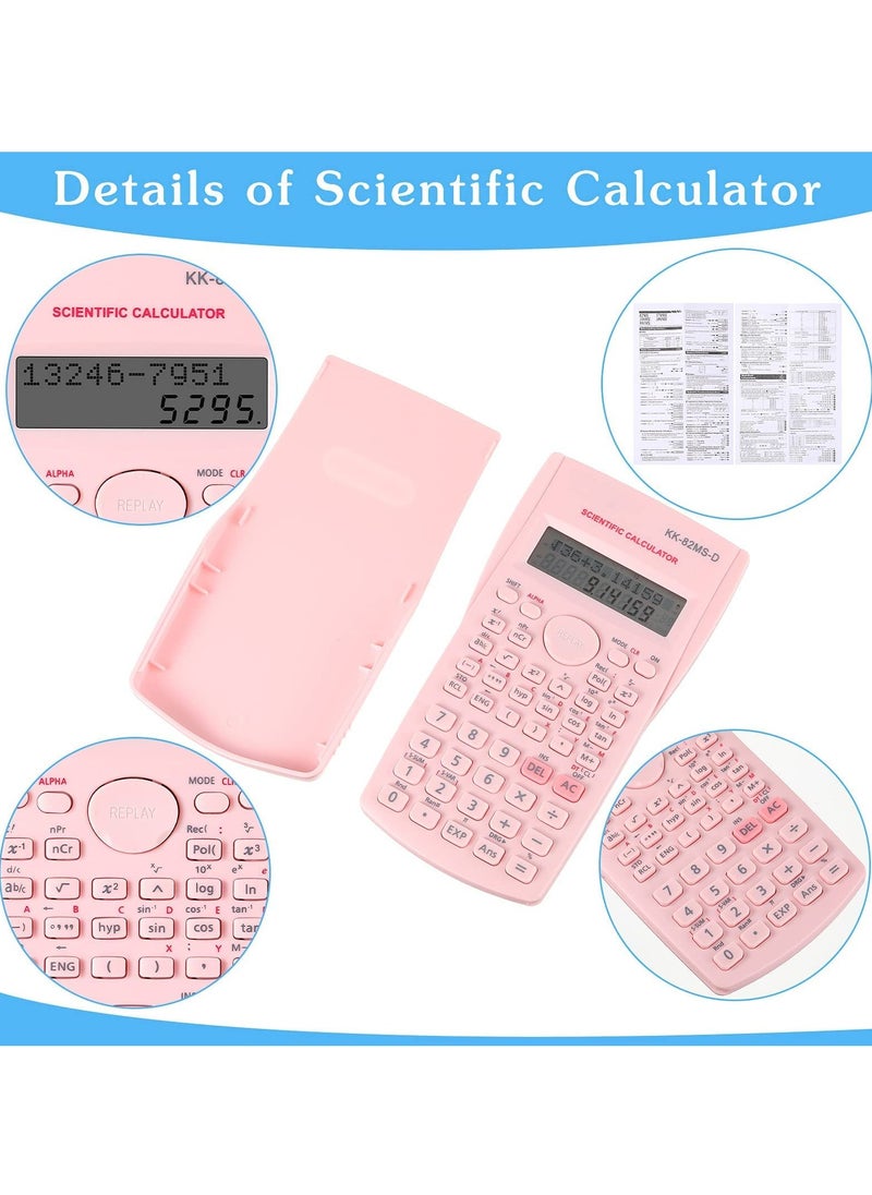 SYOSI - SYOSI 2 Pcs Scientific Calculators, Engineering Scientific Calculator with 240 Functions, Scientific Calculator with Digital LCD Display for Students, Teachers and Business Use (Pink, Blue) - Image 1
