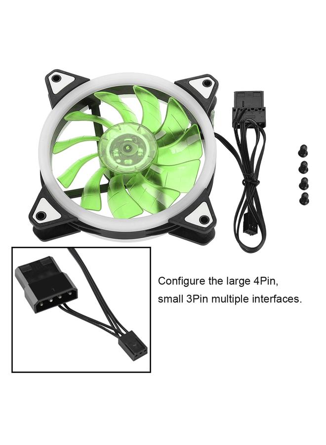 Loquat FAN-RS18 12V DC 120mm LED Case Fan Double Aperture Multi interface Cooling Fan (Green)  - Image 3