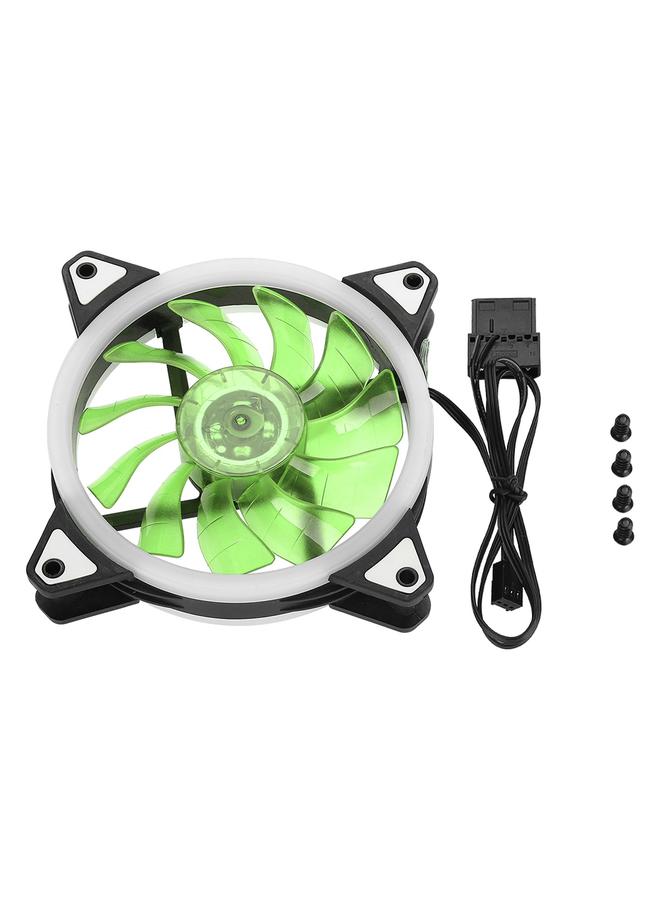 Loquat FAN-RS18 12V DC 120mm LED Case Fan Double Aperture Multi interface Cooling Fan (Green)  - Image 1