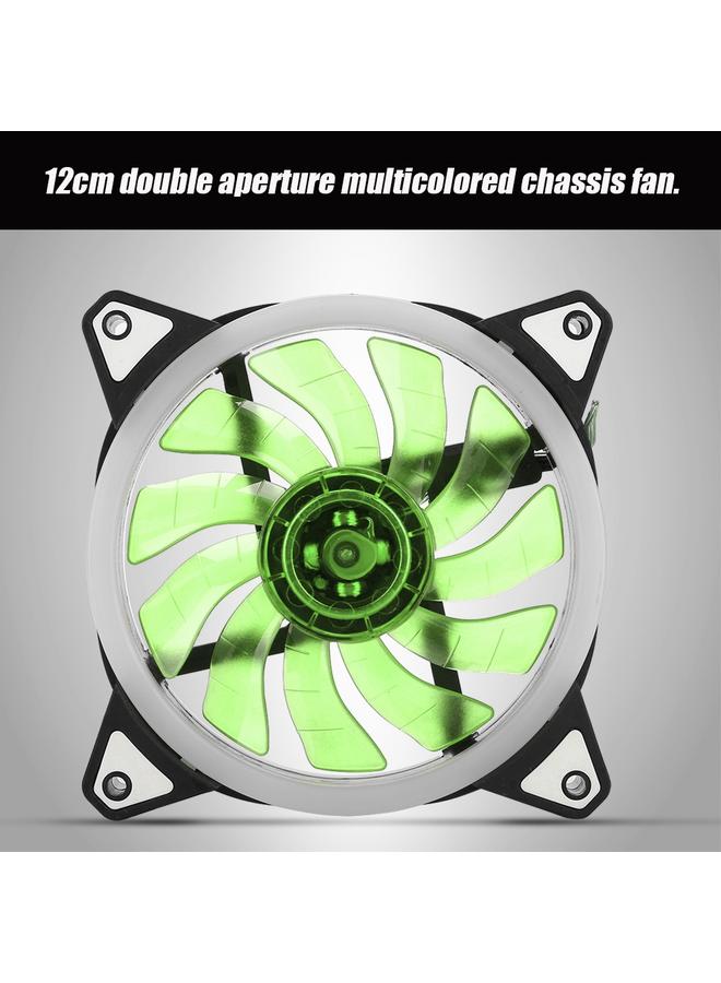 Loquat FAN-RS18 12V DC 120mm LED Case Fan Double Aperture Multi interface Cooling Fan (Green)  - Image 4