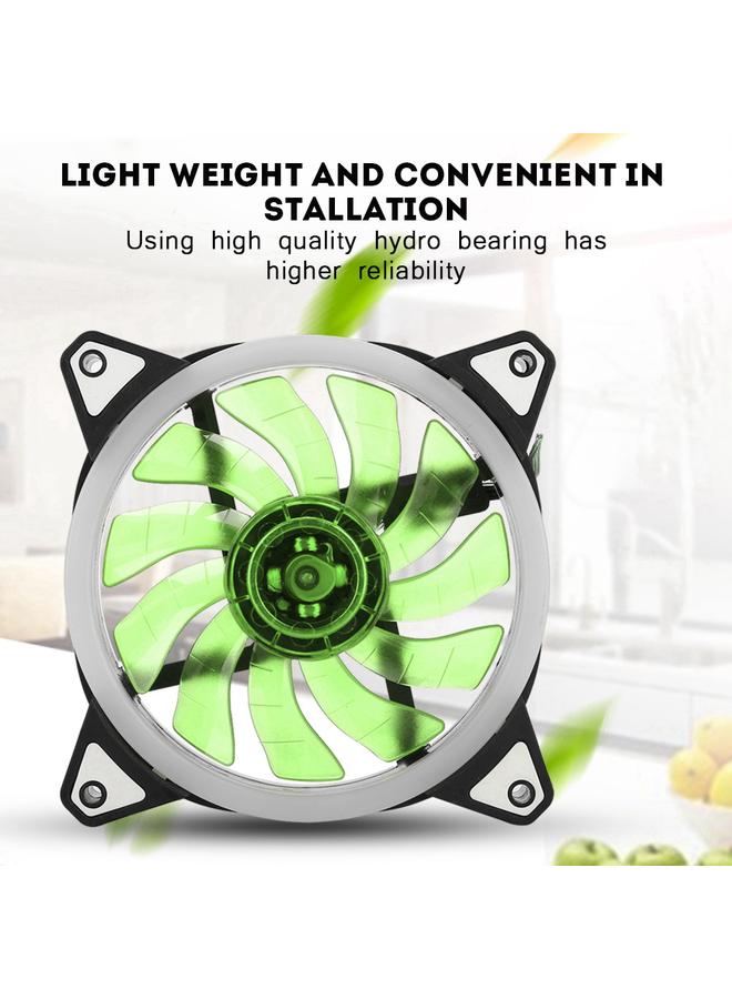 Loquat FAN-RS18 12V DC 120mm LED Case Fan Double Aperture Multi interface Cooling Fan (Green)  - Image 2