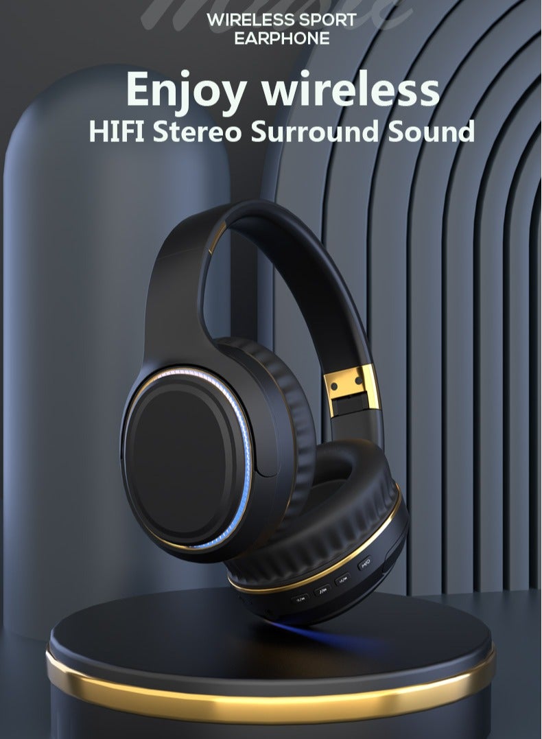Pretocter H6 ENC Wireless Noise Cancelling Headphones 3D Surround Shock Bass HIFI Stereo Headphones HD Call Bluetooth5.3(Khaki）  - Image 2