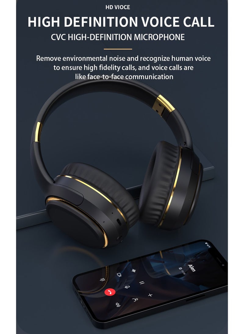 Pretocter H6 ENC Wireless Noise Cancelling Headphones 3D Surround Shock Bass HIFI Stereo Headphones HD Call Bluetooth5.3(Khaki）  - Image 3