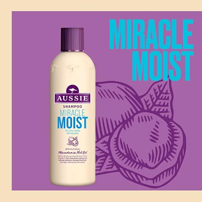 Aussie MIRACLE MOIST SHAMPOO FOR DRY & THIRSTY HAIR, 90ML - Image 2