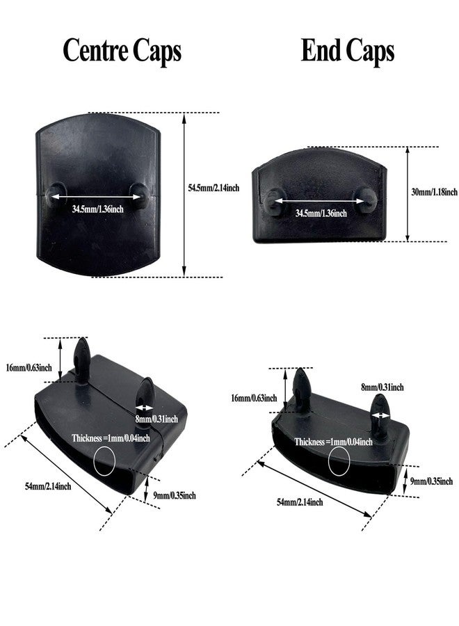 honigo 40pcs 54x9mm Black Replacement Bed Slat Plastic Centre Caps or End Caps Holders for Holding Securing Wooden Slats Bed Base,Width 54mm x Height 9 mm (20pcs End Caps and 20pcs Centre Caps) - Image 3
