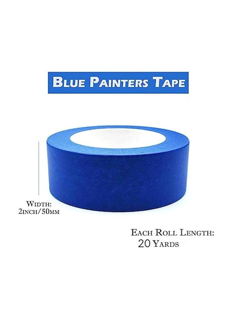 erorex [6 Rolls] Blue Painter’s Tape - 2" x 20 Yards Masking Tape for Painting, DIY Crafts & Home Office Use  - Image 3