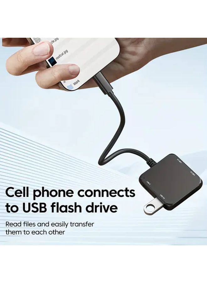 USB C Hub 4 منافذ USB 3.0 محول OTG نقل بيانات بسرعة 5 جيجابت في الثانية للكمبيوتر المحمول والكمبيوتر اللوحي - Image 4