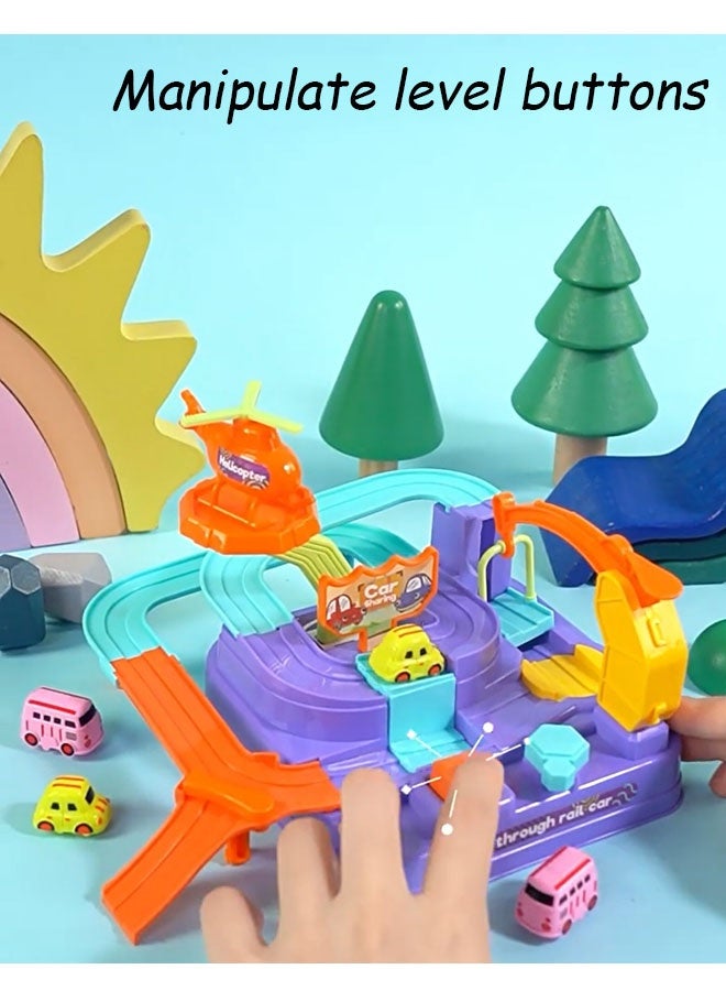 Car Adventure Toys Puzzle Rail Car, City Rescue Toy with Mini Cars, Preschool Toys for Toddlers, Kids Race Track Toys for 3 4 5 6 7 Years Old Boys Girls - Image 4