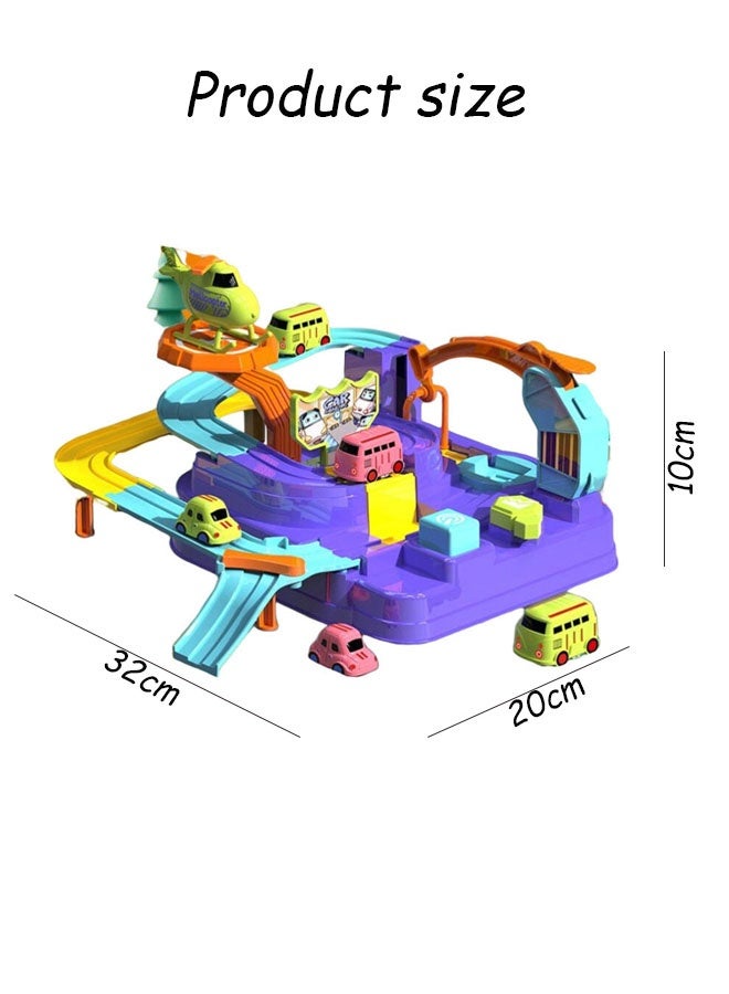Car Adventure Toys Puzzle Rail Car, City Rescue Toy with Mini Cars, Preschool Toys for Toddlers, Kids Race Track Toys for 3 4 5 6 7 Years Old Boys Girls - Image 2