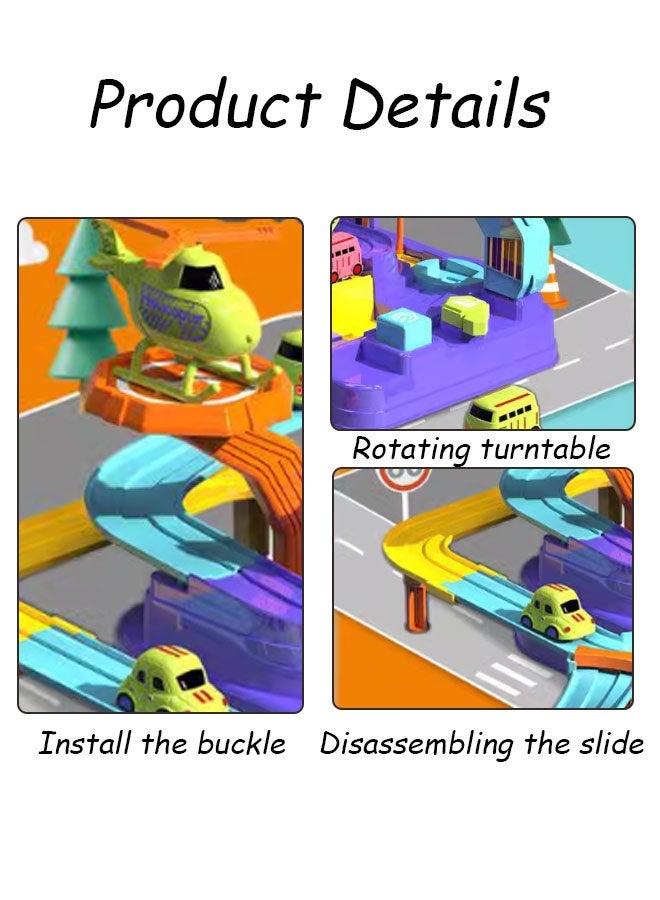 Car Adventure Toys Puzzle Rail Car, City Rescue Toy with Mini Cars, Preschool Toys for Toddlers, Kids Race Track Toys for 3 4 5 6 7 Years Old Boys Girls - Image 3