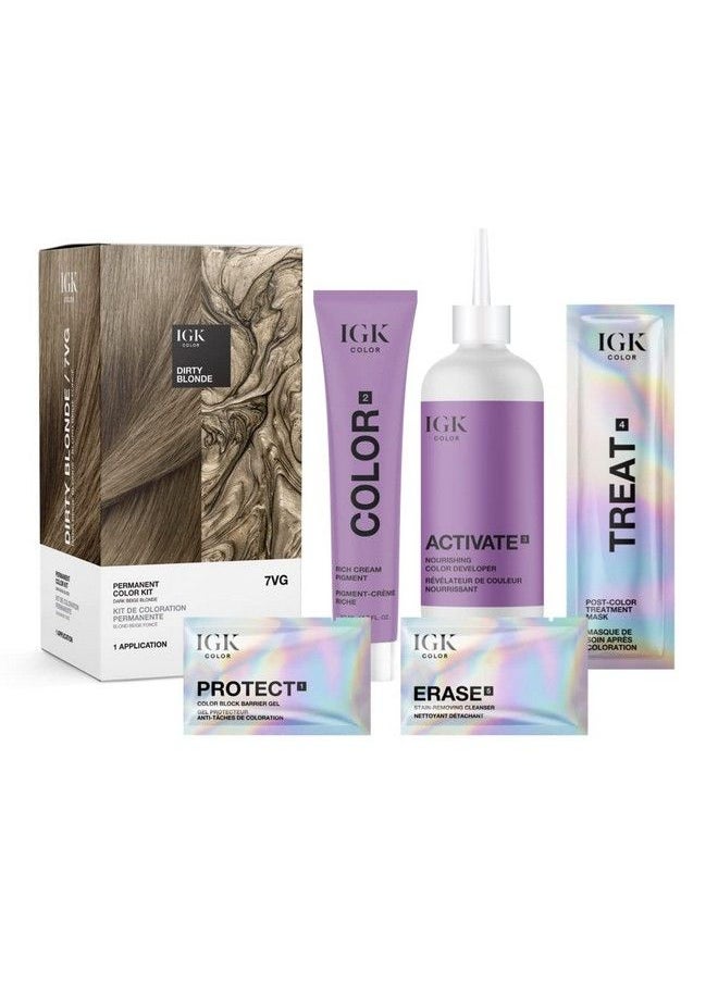 iGK Permanent Color Kit Dirty Blonde Dark Beige Blonde 7Vg | Easy Application + Strengthen + Shine | Vegan + Cruelty Free + Ammonia Free | 4.75 Oz  - Image 3