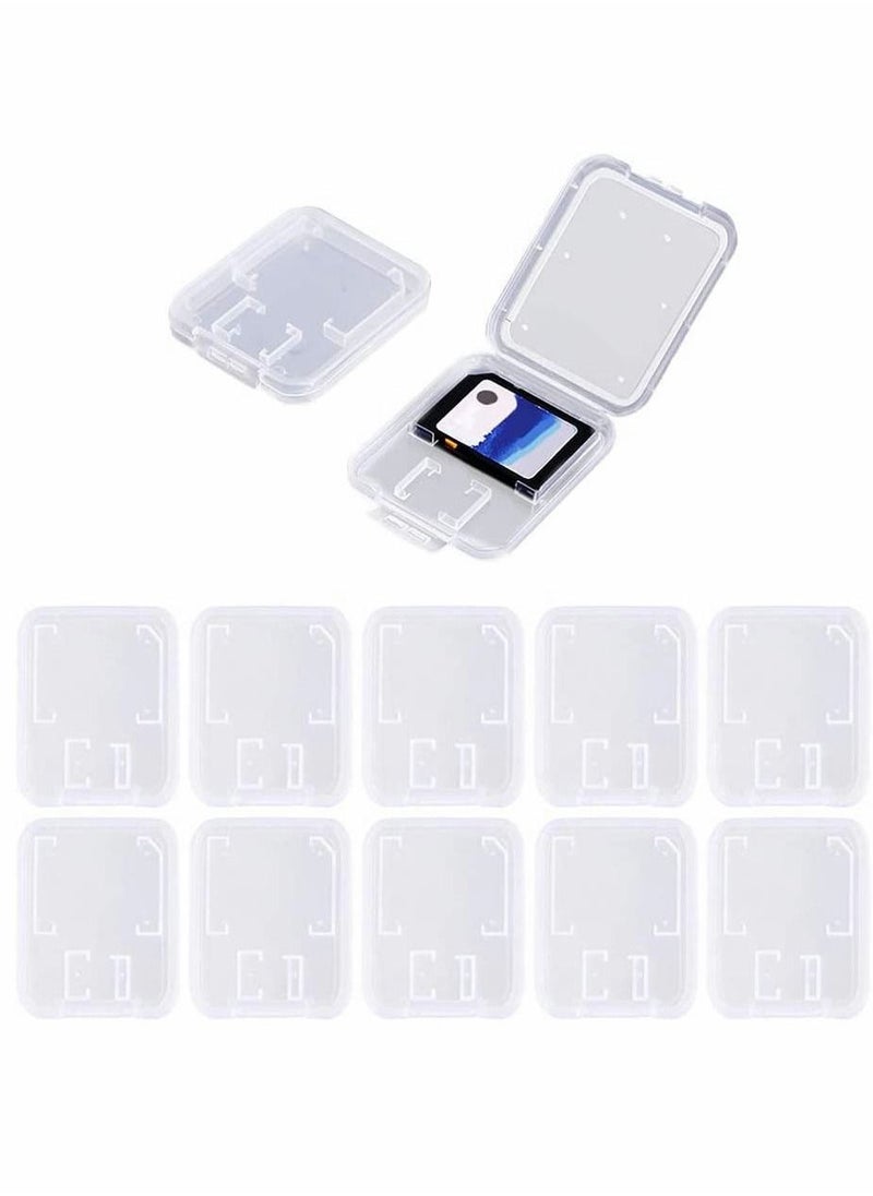 Memory Card Cases, Tf Single Card Small White Box, Big Card Small White Box, Clear Plastic Memory Card Case, for SD Micro SD T-flash Card, 10pcs - Image 1