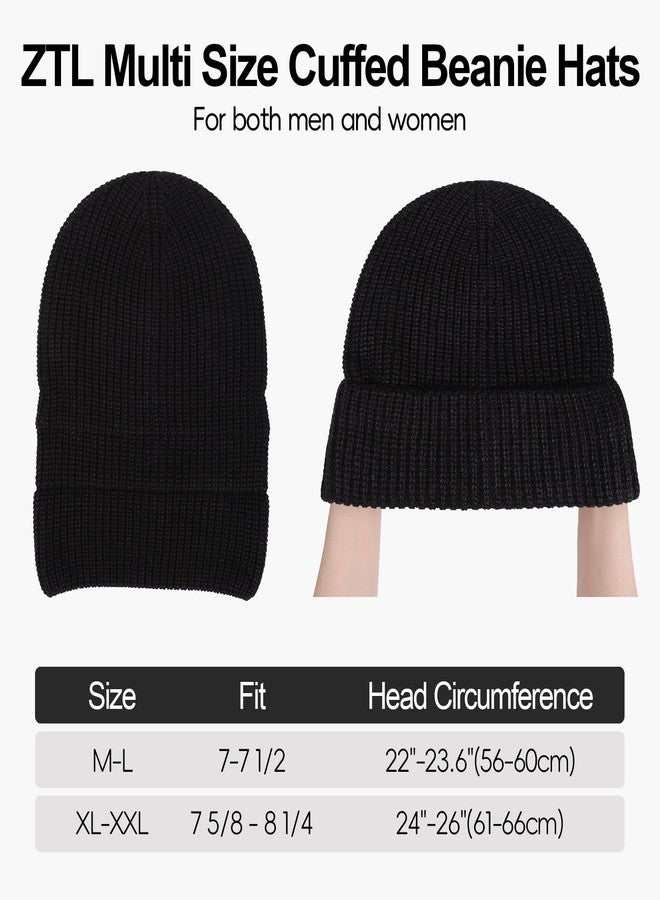 Ztl Men Women Merino Wool Beanie Hat Fleece Lined Ski Cap for Cold Weather & Large Heads(Black,XXL) - Image 4