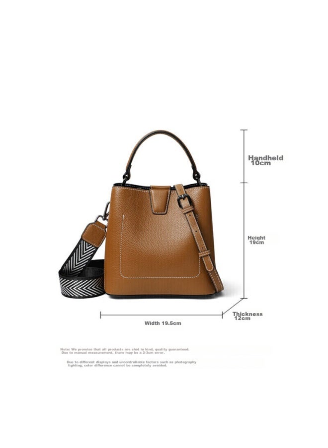 Viney Women's Handbag, Cowhide Bucket Bag, Light Luxury Crossbody Shoulder Tote Bag, Birthday Gift For Girlfriend, Qixi Festival And Valentine's Day Present - Image 2