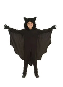 CityRiya-Long Halloween Bat Costumes for Kids, Vampire Bat Halloween Costumes, Black Bat Children Halloween Cosplay Costume Set, Zipper Dress for Girls, Animal Cosplay Dress Up Cosplay Bat Cape for Boys Girls Size XL  - Image 3