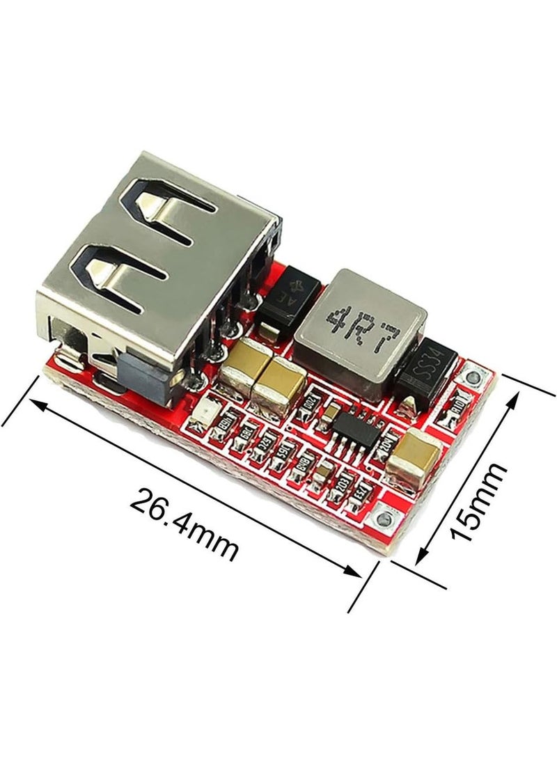 iduino IDUINO DC DC Buck Converter Car USB Charger Module 624V 12V 24V to 5V 3A Step Down Voltage Regulator Power Supply ModulePack of 5 Red  - Image 3
