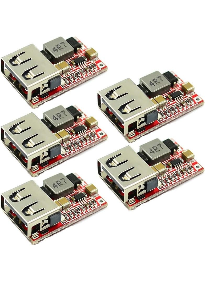 iduino IDUINO DC DC Buck Converter Car USB Charger Module 624V 12V 24V to 5V 3A Step Down Voltage Regulator Power Supply ModulePack of 5 Red  - Image 1