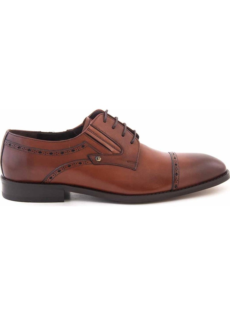 Kemal Tanca Gold Leather Laced Men's Classic Shoes 66-109  - Image 1