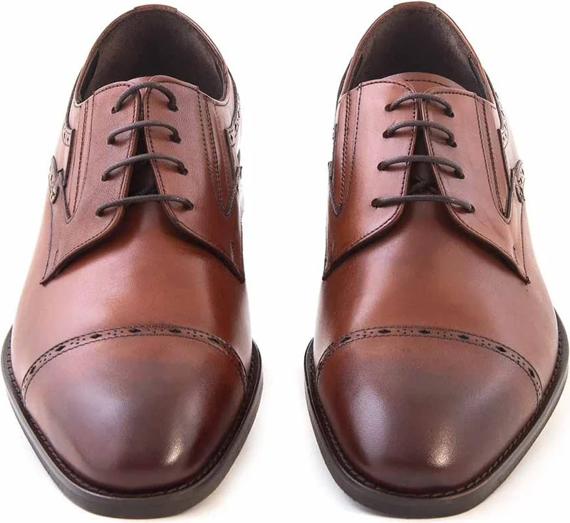 Kemal Tanca Gold Leather Laced Men's Classic Shoes 66-109