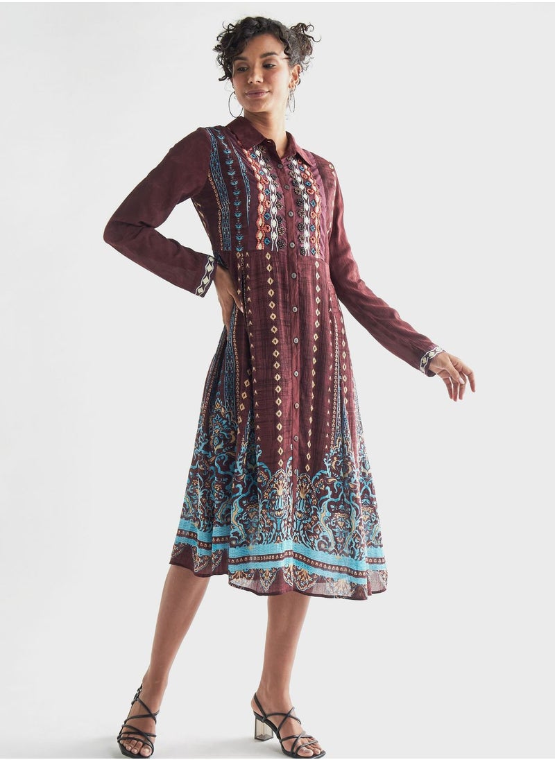 فاف - فستان ميدي مطبوع - Image 1