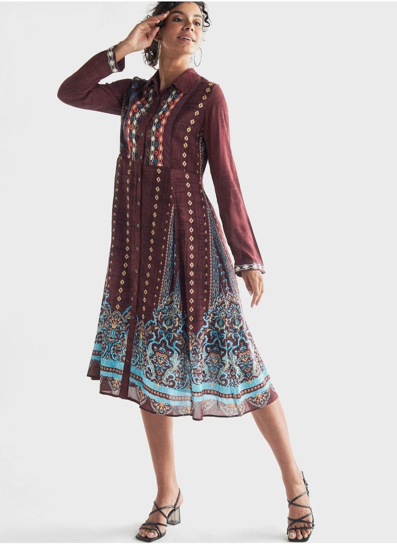 فاف - فستان ميدي مطبوع - Image 1