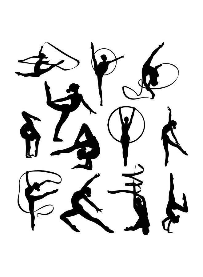 MEFOSS Black Dance Girl Wall Stickers Gymnastics Wall Decal Peel and Stick Removable Wall Stickers Girls Bedroom Dance Yoga Room Nursery Decor Set - Image 3
