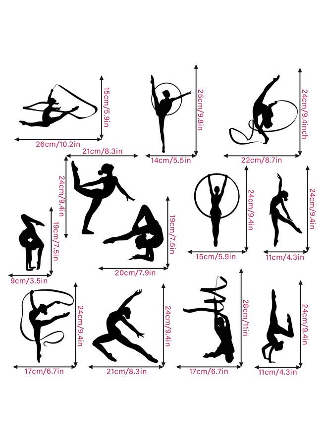 MEFOSS Black Dance Girl Wall Stickers Gymnastics Wall Decal Peel and Stick Removable Wall Stickers Girls Bedroom Dance Yoga Room Nursery Decor Set - Image 4