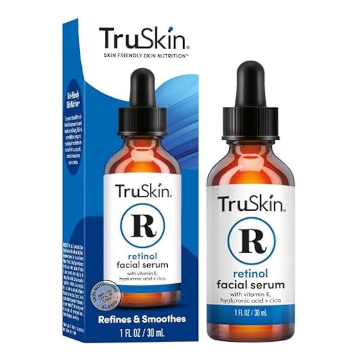 TruSkin Retinol Serum for Face – Gentle Anti-Aging Serum with Retinol, Hyaluronic Acid, Cica & Vitamin E for a More Youthful Feel – Skin Care Made to Improve Look of Fine Lines, Wrinkles, 1 fl oz - Image 1