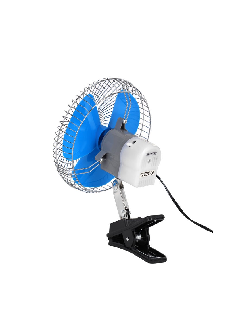 KRYPTON Krypton 8" Oscillating Car Fan | Clip and Use, with Oscillation Function/ 3 Blades, 1 Speed and Strong Wind/ Perfect for Road Trips, Long Commutes, Warm-Weather Driving | KNF6612, 2 Years Warranty, Blue  - Image 3