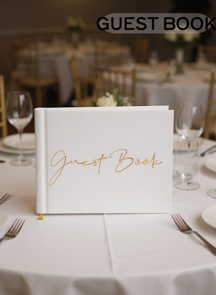 Guest Register, Guest Book - 120 Pages Hardcover | Wedding Baby Shower Events - Image 1