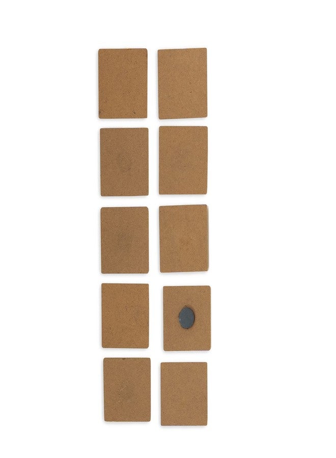 IVEI DIY MDF Wood Sheet Craft Magnet - Plain MDF Fridge Magnet Blanks Cutouts Set for Painting Wooden Sheet Craft, Decoupage, Resin Art Work & Decoration (Square Set of 10) - Image 1