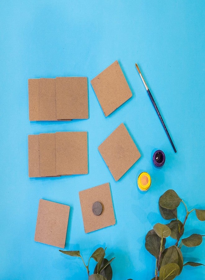 IVEI DIY MDF Wood Sheet Craft Magnet - Plain MDF Fridge Magnet Blanks Cutouts Set for Painting Wooden Sheet Craft, Decoupage, Resin Art Work & Decoration (Square Set of 10) - Image 3