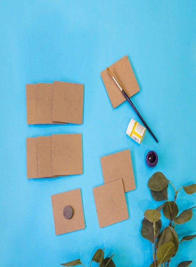 IVEI DIY MDF Wood Sheet Craft Magnet - Plain MDF Fridge Magnet Blanks Cutouts Set for Painting Wooden Sheet Craft, Decoupage, Resin Art Work & Decoration (Square Set of 10) - Image 4