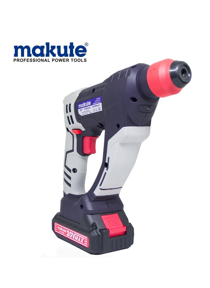 makute SDS Drill With Two Batteries, 12mm, Speed 900 rpm, Impact Force: 0-5000 spm, ISO9001 Quality Certificate  - Image 2
