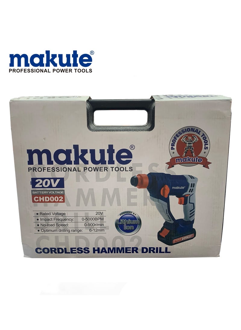 makute SDS Drill With Two Batteries, 12mm, Speed 900 rpm, Impact Force: 0-5000 spm, ISO9001 Quality Certificate  - Image 5