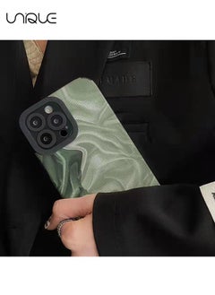 Unique Compatible with iPhone 15 Pro Max Case, Green Gradient Wave Pattern Phone Case-, All Inclusive Camera Protection, Shockproof Phone Case (Gradient Green)  - Image 4