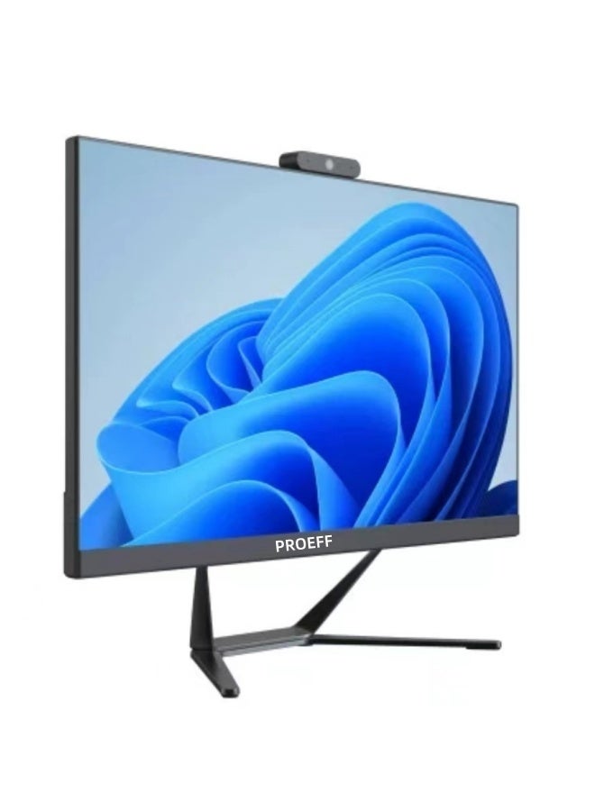 فلوف جهاز كمبيوتر مكتبي متكامل 23.8 بوصة، معالج إنتل من الجيل الثاني عشر Alder Lake-N95 / 16 جيجابايت ذاكرة وصول عشوائي DDR4 / 256 جيجابايت SSD، كاميرا بدقة 3 ملايين بكسل / ويندوز 10 برو، لوحة مفاتيح وفأرة بالإنجليزية والعربية، أسود english_arabic أسود - Image 4